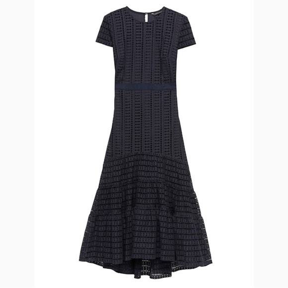 banana republic navy eyelet dress